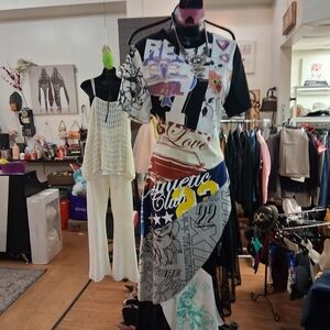 AKIRA Multicolor Asymmetrical Dress